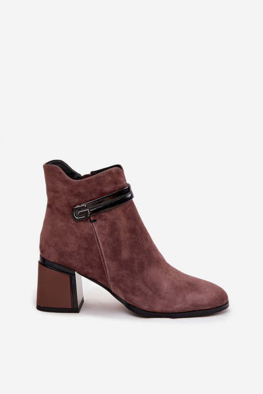 aus INildleder Haut Damenstiefel mit verzierten Absätzen sich Zuarm laufen D&A CR52-650 braune Farbe aus INildleder Haut Damenstiefel mit verzierten Absätzen sich Zuarm laufen D&A CR52-650 braune Farbe