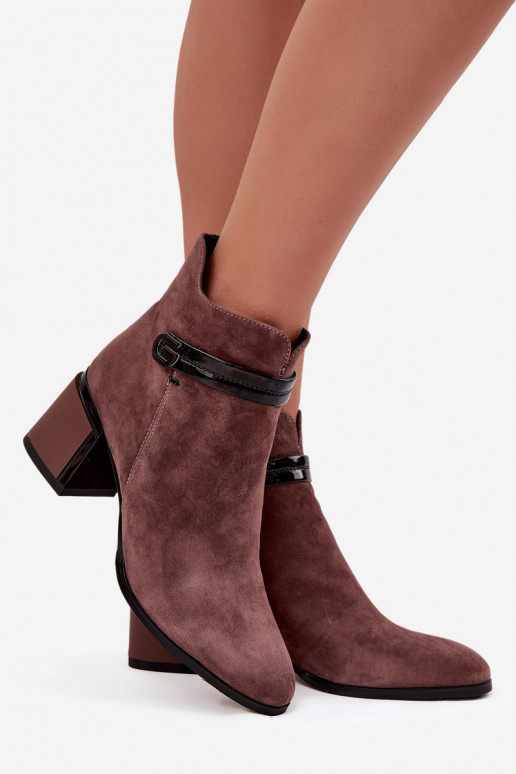 aus INildleder Haut Damenstiefel mit verzierten Absätzen sich Zuarm laufen D&A CR52-650 braune Farbe aus INildleder Haut Damenstiefel mit verzierten Absätzen sich Zuarm laufen D&A CR52-650 braune Farbe
