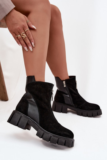 DamenstiefelErmöglichtturalnego aus INildlederu sich Zuarm laufen D&A JC52-874 schZuarze Farbe