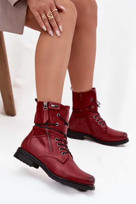 Modische massive Stiefel Burgund Perfecto Modische massive Stiefel Burgund Perfecto