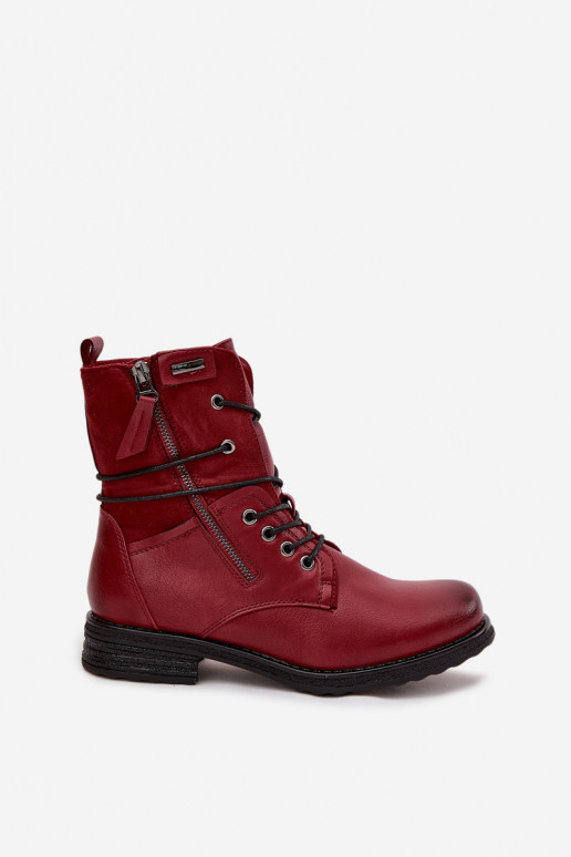 Modische massive Stiefel Burgund Perfecto Modische massive Stiefel Burgund Perfecto