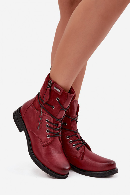 Modische massive Stiefel Burgund Perfecto Modische massive Stiefel Burgund Perfecto
