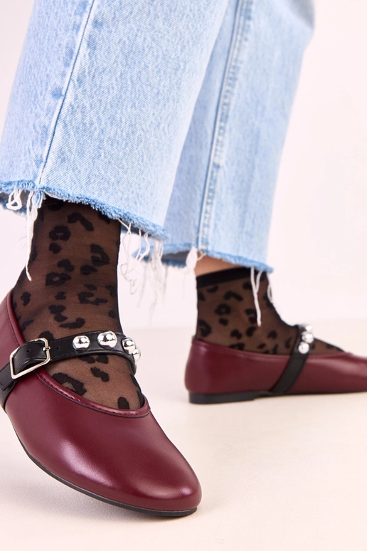 Dunkelrote Ballerinas Faira mit... Dunkelrote Ballerinas Faira mit...