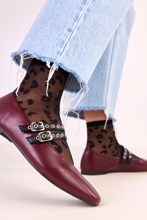 Dunkelrote Ballerinas Alfira mit... Dunkelrote Ballerinas Alfira mit...