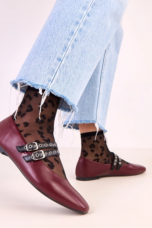 Dunkelrote Ballerinas Alfira mit... Dunkelrote Ballerinas Alfira mit...