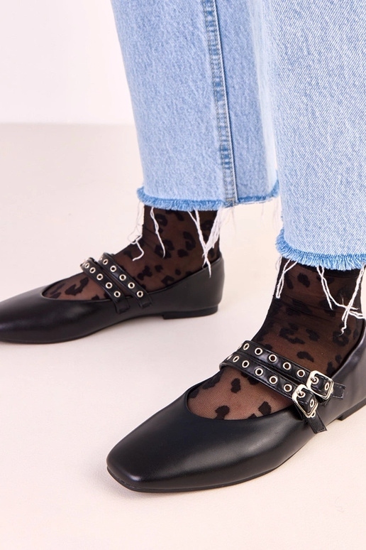 Schwarze Ballerinas Alfira mit... Schwarze Ballerinas Alfira mit...