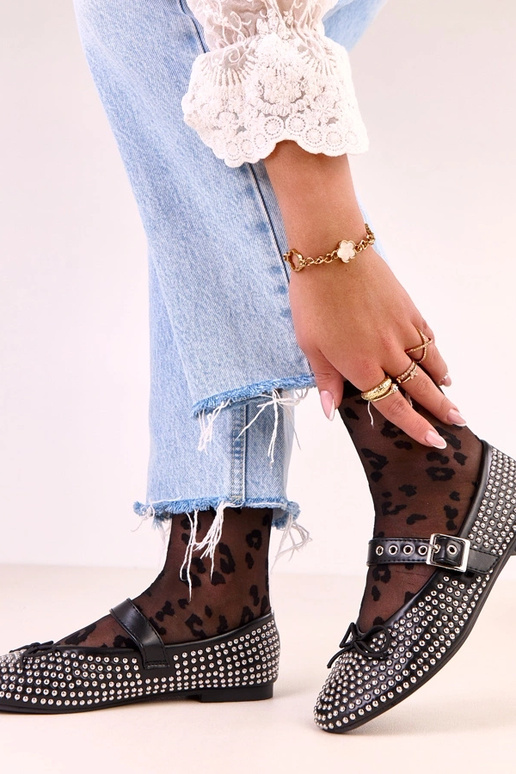 Schwarze Ballerinas Mylie, dekoriert... Schwarze Ballerinas Mylie, dekoriert...