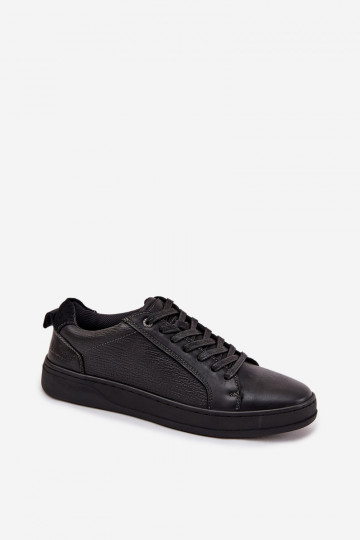Herren-Ledersneaker Lee Cooper LCJ-25-33-3965 in Schwarz