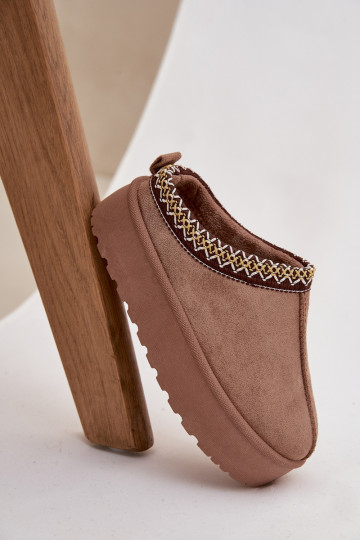 Kindersneestiefel mit Plattform und Stickerei in khaki Jolisse 2