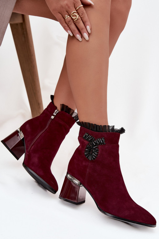 aus INildleder Haut Damenstiefel mit Ornamenten sich Zuarm laufen D&A MR52-127 Burgund aus INildleder Haut Damenstiefel mit Ornamenten sich Zuarm laufen D&A MR52-127 Burgund
