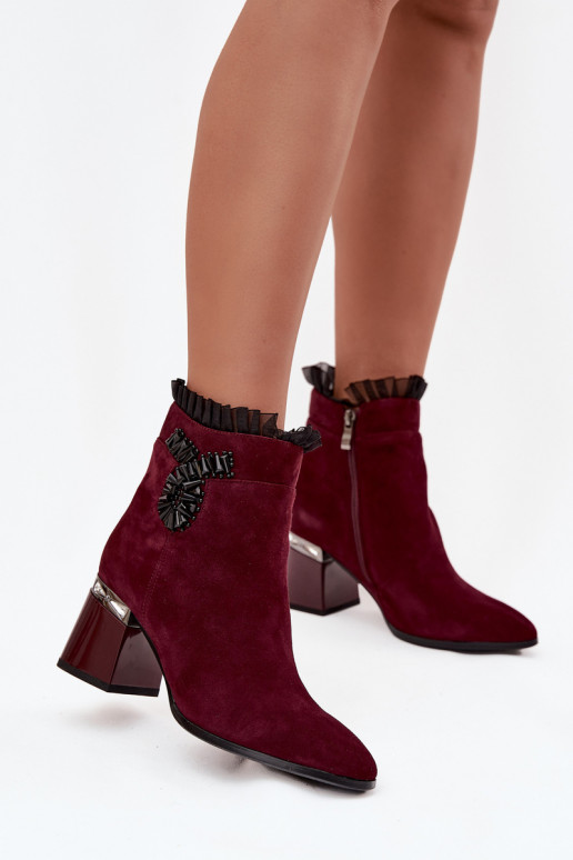 aus INildleder Haut Damenstiefel mit Ornamenten sich Zuarm laufen D&A MR52-127 Burgund aus INildleder Haut Damenstiefel mit Ornamenten sich Zuarm laufen D&A MR52-127 Burgund
