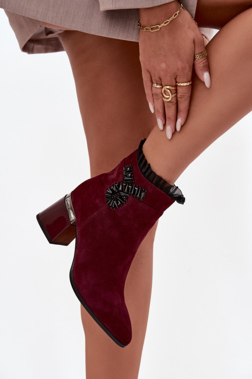 aus INildleder Haut Damenstiefel mit Ornamenten sich Zuarm laufen D&A MR52-127 Burgund aus INildleder Haut Damenstiefel mit Ornamenten sich Zuarm laufen D&A MR52-127 Burgund