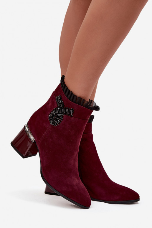 aus INildleder Haut Damenstiefel mit Ornamenten sich Zuarm laufen D&A MR52-127 Burgund aus INildleder Haut Damenstiefel mit Ornamenten sich Zuarm laufen D&A MR52-127 Burgund