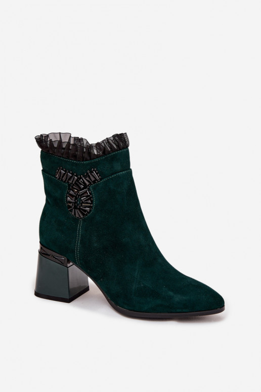aus INildleder Haut Damenstiefel mit Ornamenten sich Zuarm laufen D&A MR52-127 ButelkoZua Zieleń aus INildleder Haut Damenstiefel mit Ornamenten sich Zuarm laufen D&A MR52-127 ButelkoZua Zieleń