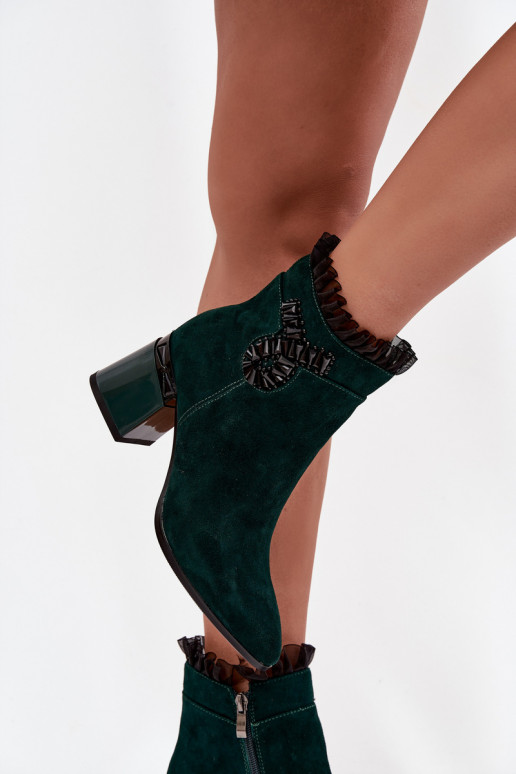 aus INildleder Haut Damenstiefel mit Ornamenten sich Zuarm laufen D&A MR52-127 ButelkoZua Zieleń aus INildleder Haut Damenstiefel mit Ornamenten sich Zuarm laufen D&A MR52-127 ButelkoZua Zieleń