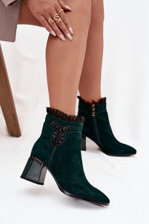 aus INildleder Haut Damenstiefel mit Ornamenten sich Zuarm laufen D&A MR52-127 ButelkoZua Zieleń aus INildleder Haut Damenstiefel mit Ornamenten sich Zuarm laufen D&A MR52-127 ButelkoZua Zieleń