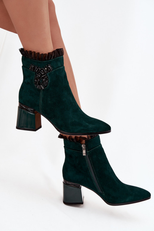 aus INildleder Haut Damenstiefel mit Ornamenten sich Zuarm laufen D&A MR52-127 ButelkoZua Zieleń aus INildleder Haut Damenstiefel mit Ornamenten sich Zuarm laufen D&A MR52-127 ButelkoZua Zieleń