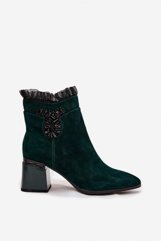 aus INildleder Haut Damenstiefel mit Ornamenten sich Zuarm laufen D&A MR52-127 ButelkoZua Zieleń aus INildleder Haut Damenstiefel mit Ornamenten sich Zuarm laufen D&A MR52-127 ButelkoZua Zieleń