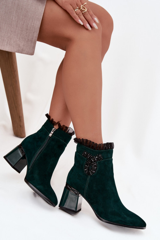 aus INildleder Haut Damenstiefel mit Ornamenten sich Zuarm laufen D&A MR52-127 ButelkoZua Zieleń aus INildleder Haut Damenstiefel mit Ornamenten sich Zuarm laufen D&A MR52-127 ButelkoZua Zieleń