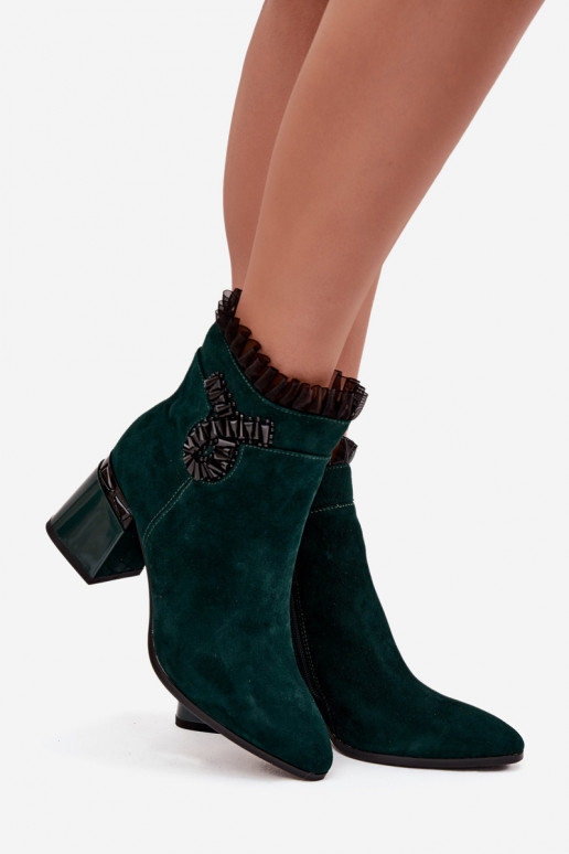 aus INildleder Haut Damenstiefel mit Ornamenten sich Zuarm laufen D&A MR52-127 ButelkoZua Zieleń aus INildleder Haut Damenstiefel mit Ornamenten sich Zuarm laufen D&A MR52-127 ButelkoZua Zieleń