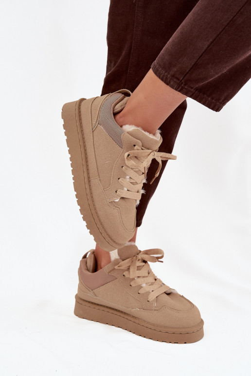 Sneakers Stilvollllschuhe Feminin sich Zuarm laufen mit Fell innen Beige Cyrissa Sneakers Stilvollllschuhe Feminin sich Zuarm laufen mit Fell innen Beige Cyrissa