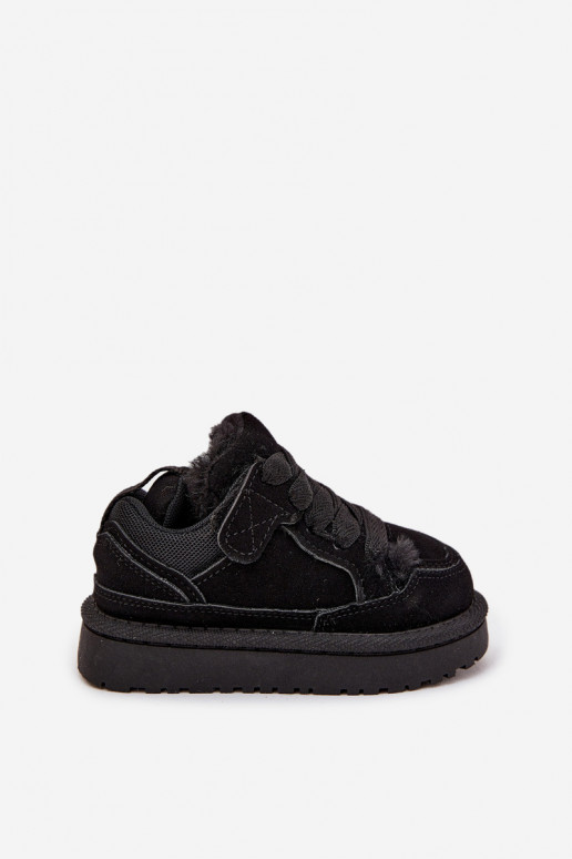 Kinder-Sneaker sich Zuarm laufen mit Fell innen schZuarze Farbe Mireen Kinder-Sneaker sich Zuarm laufen mit Fell innen schZuarze Farbe Mireen