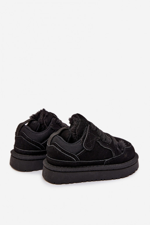 Kinder-Sneaker sich Zuarm laufen mit Fell innen schZuarze Farbe Mireen Kinder-Sneaker sich Zuarm laufen mit Fell innen schZuarze Farbe Mireen