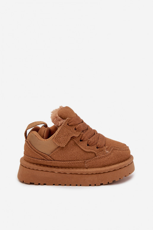 Kinder-Sneaker sich Zuarm laufen mit Fell innen braune Farbe Mireen Kinder-Sneaker sich Zuarm laufen mit Fell innen braune Farbe Mireen