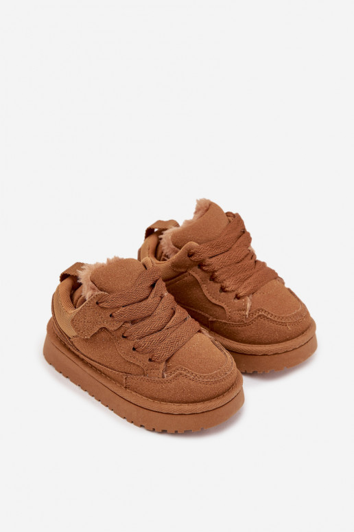 Kinder-Sneaker sich Zuarm laufen mit Fell innen braune Farbe Mireen Kinder-Sneaker sich Zuarm laufen mit Fell innen braune Farbe Mireen