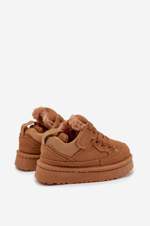 Kinder-Sneaker sich Zuarm laufen mit Fell innen braune Farbe Mireen Kinder-Sneaker sich Zuarm laufen mit Fell innen braune Farbe Mireen