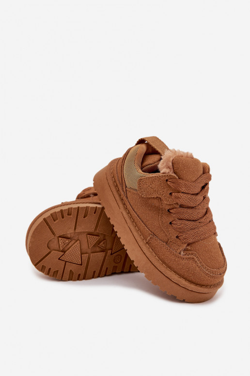 Kinder-Sneaker sich Zuarm laufen mit Fell innen braune Farbe Mireen Kinder-Sneaker sich Zuarm laufen mit Fell innen braune Farbe Mireen