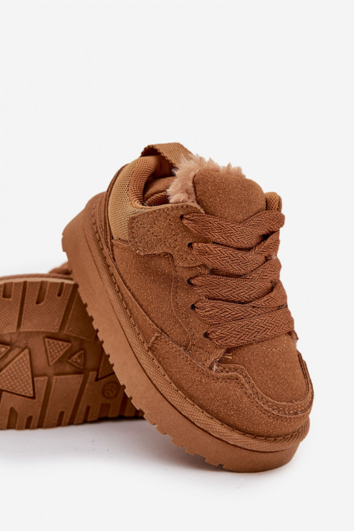 Kinder-Sneaker sich Zuarm laufen mit Fell innen braune Farbe Mireen Kinder-Sneaker sich Zuarm laufen mit Fell innen braune Farbe Mireen
