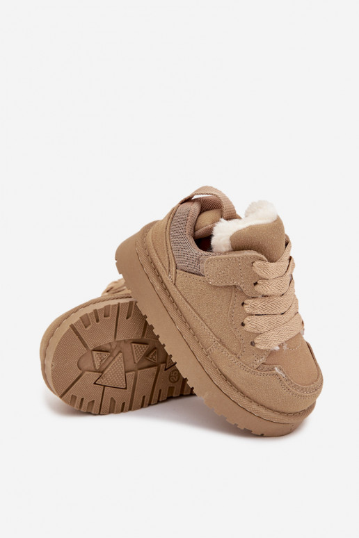 Kinder-Sneaker sich Zuarm laufen mit Fell innen Beige Mireen Kinder-Sneaker sich Zuarm laufen mit Fell innen Beige Mireen
