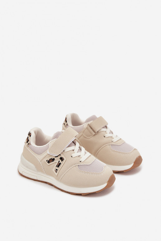 Turnschuhe Sneakers Stilvollllschuhe Kindisch mit Klebeverschlüssen Beige Galisse Turnschuhe Sneakers Stilvollllschuhe Kindisch mit Klebeverschlüssen Beige Galisse