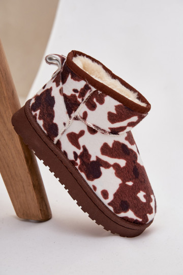 Schneestiefel Kindisch Jugend sich Zuarm laufen mit Fell innen IN Łaty INeiß-braune Farbe Mireya