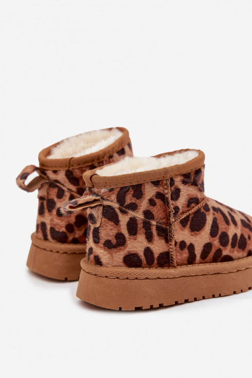 Schneestiefel Kindisch Jugend sich Zuarm laufen mit Fell innen mit Leopardenfellmuster braune Farbe Mireya Schneestiefel Kindisch Jugend sich Zuarm laufen mit Fell innen mit Leopardenfellmuster braune Farbe Mireya