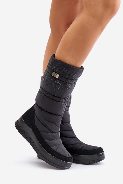 Feminin Schneestiefel Mit Dekoration Progress PROGJ-24-147 schZuarze Farbe Feminin Schneestiefel Mit Dekoration Progress PROGJ-24-147 schZuarze Farbe