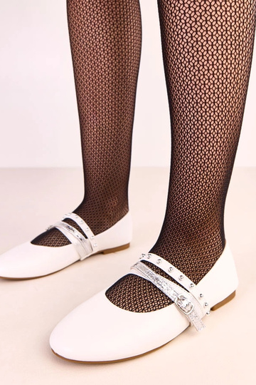 Weiße Ballerinas mit...