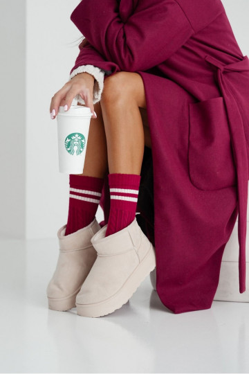 Socken Feminin INarkocz mit Streifen Burgund