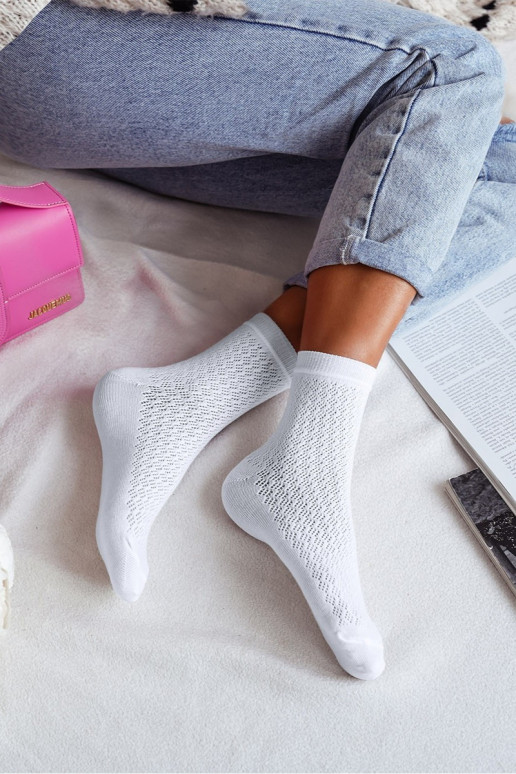 Socken Feminin mit durchbrochenen Elementen Zueiße Farbe Socken Feminin mit durchbrochenen Elementen Zueiße Farbe