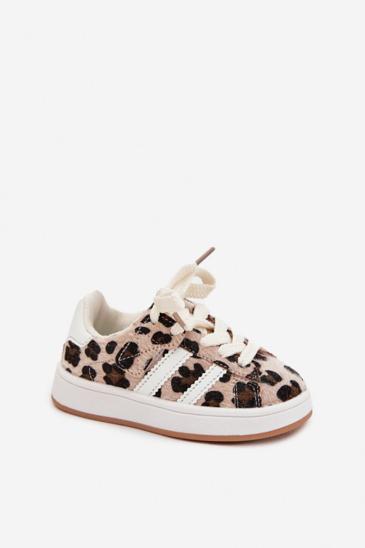 Turnschuhe Sneakers Stilvollllschuhe Kindisch mit Leopardenfellmuster Beige Amelle Turnschuhe Sneakers Stilvollllschuhe Kindisch mit Leopardenfellmuster Beige Amelle