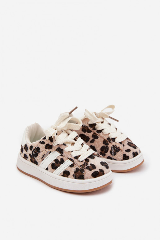 Turnschuhe Sneakers Stilvollllschuhe Kindisch mit Leopardenfellmuster Beige Amelle Turnschuhe Sneakers Stilvollllschuhe Kindisch mit Leopardenfellmuster Beige Amelle