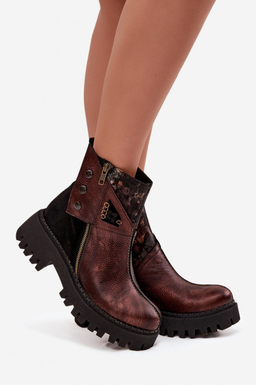 Haut sich Zuarm laufen Stiefel mit einer Plattform Und flache Absätze Es mussciejka 06140-02 braune Farbe Haut sich Zuarm laufen Stiefel mit einer Plattform Und flache Absätze Es mussciejka 06140-02 braune Farbe