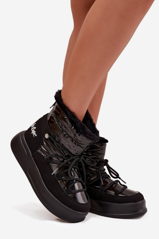 Schneestiefel Feminin mit einer Plattform Lee Cooper LCJ-25-03-3814 schZuarze Farbe