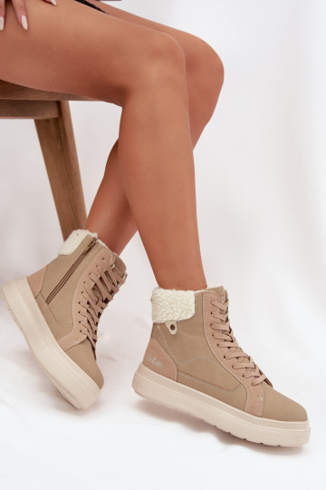 Damen Winterstiefel mit Fütterung Lee Cooper LCJ-25-01-3736 in Sandfarbe
