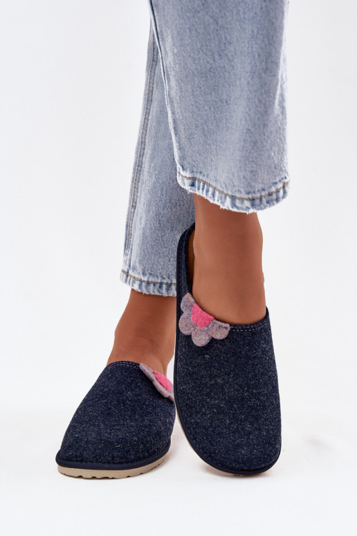 Hausschuhe Feminin Mit einer Blume Inblu CS000043 Dunkelblau
