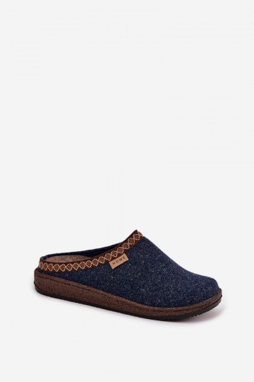 Dunkelblaue Damenhausschuhe mit Haftem Inblu NL000009 2