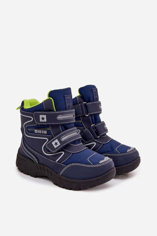 sich Zuarm laufen Schneestiefel für Kinder Schuhe Big Star OO374048 Dunkelblau