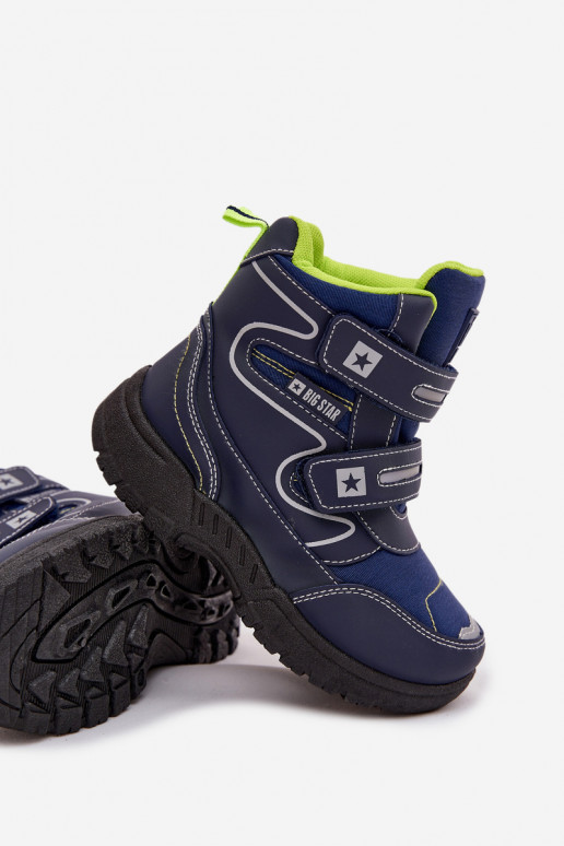sich Zuarm laufen Schneestiefel für Kinder Schuhe Big Star OO374048 Dunkelblau