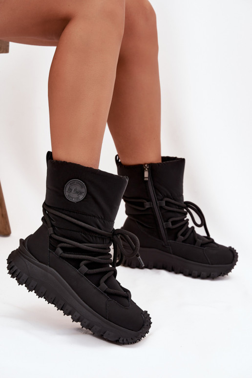 Haut Schneestiefel mit einer Plattform Lee Cooper LCJ-25-12-3660 schZuarze Farbe